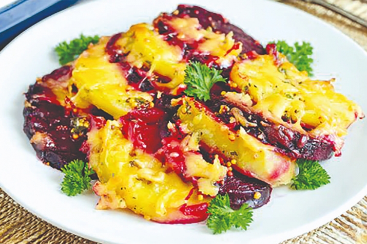 Potato casserole with beets